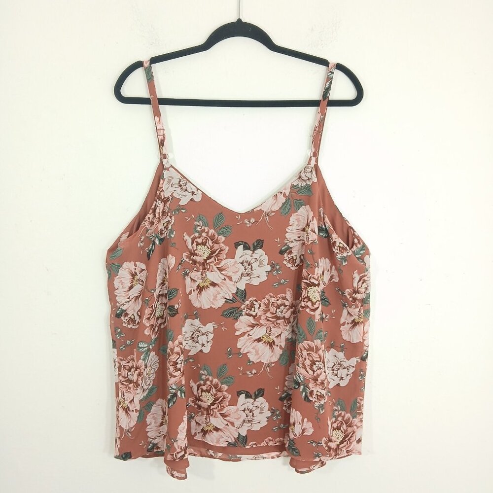 Torrid Women’s 2X Chiffon Layered Tank – Floral Print Sleeveless Blouse - Picture 2 of 8